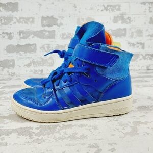 adidas Blue Rivalry Suede High Top Lace Up Athleisure Sneakers C1044
